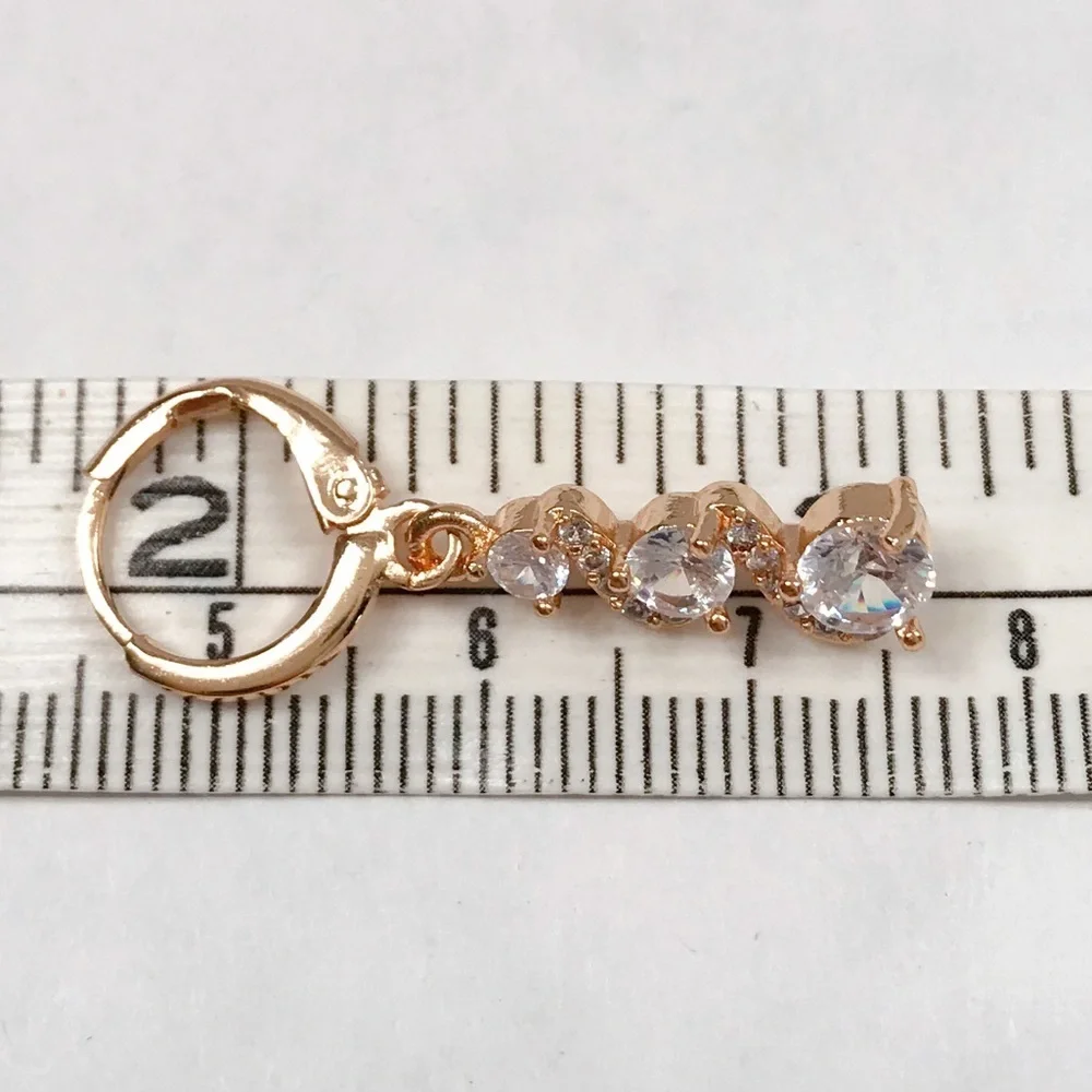 New! 18K Gold Filled White Topaz Gemstone Earrings